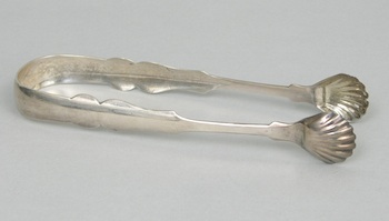 Appraisal: Silver Pair Of Tongs By S Baker A pair of