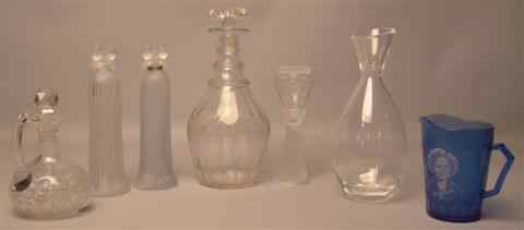 Appraisal: GROUP OF ECLECTIC GLASS ITEMS including three perfume bottles designed