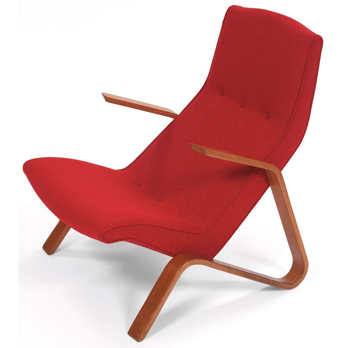 Appraisal: Eero Saarinen Grasshopper chair by Knoll laminated birch plywood frame