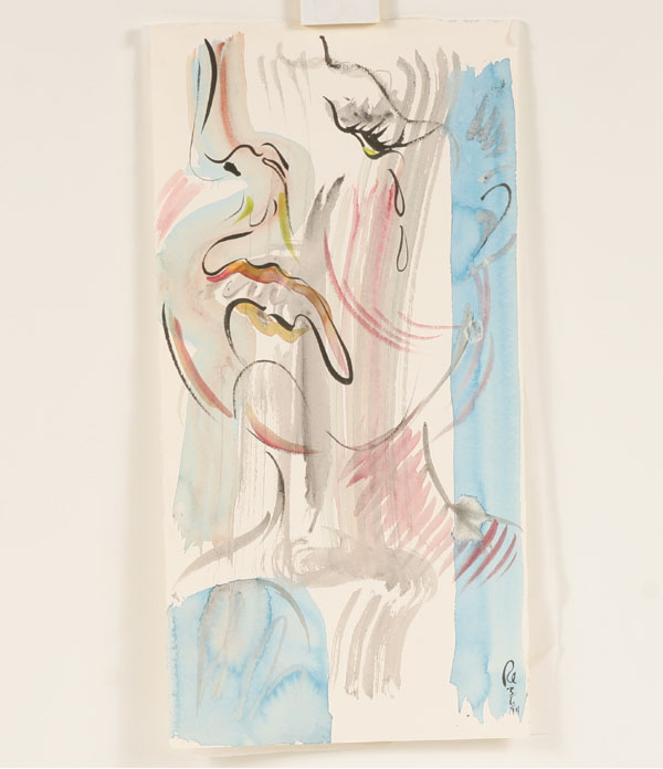 Appraisal: Robert Lohman American - Eleven vertical abstract character studies Watercolor