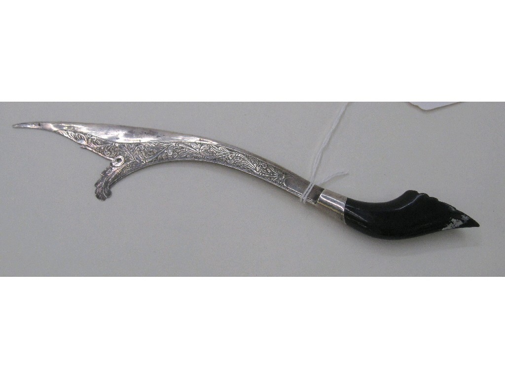 Appraisal: Easter white metal letter opener modelled as a scimitar