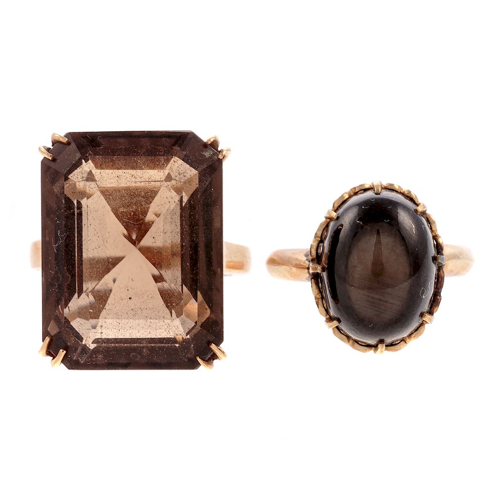 Appraisal: Two Ladies Gemstone Rings in K Gold K yellow gold