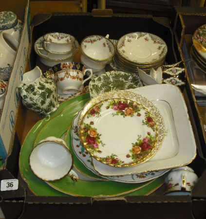 Appraisal: Tray Of Various Teaware to include Aynsley Tea Set Aynsley