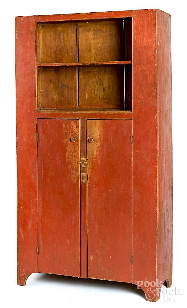 Appraisal: Painted pine cupboard Exclusive on Bidsquare Painted pine cupboard th