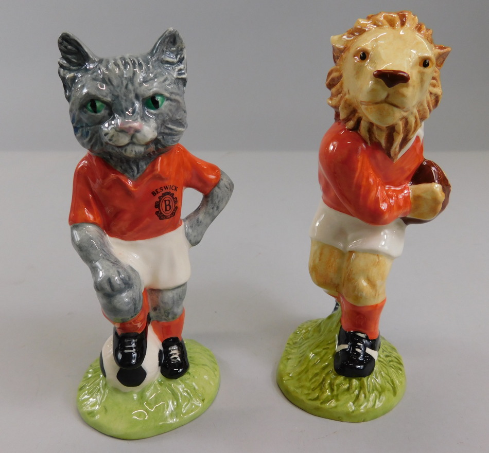 Appraisal: Two Beswick Sport Collection figures to include the Footballing Feline