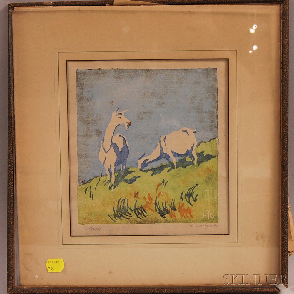 Appraisal: Helene Tupke-Grande German b Goats Signed Hel Tupke-Grande in pencil