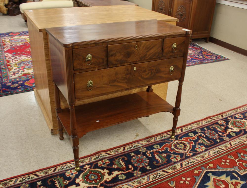 Appraisal: SHERATON MAHOGANY SERVING STAND American early th century having four