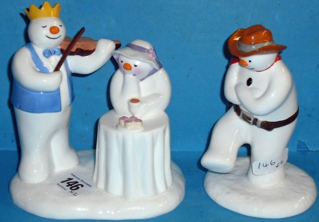 Appraisal: Coalport Snowman Tableaux The Tea Party and Cowboy Jig limited