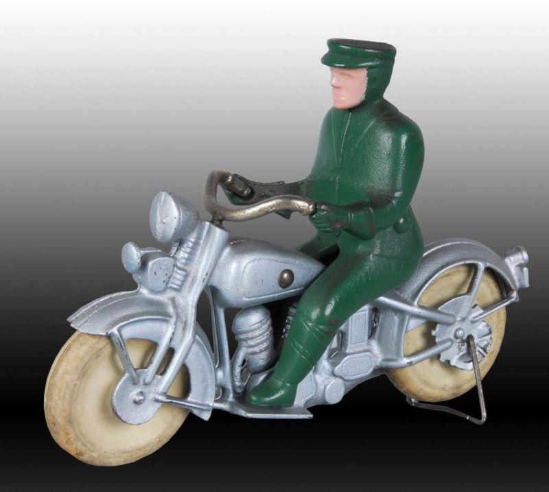 Appraisal: Cast Iron Kilgore Toy Motorcycle Description Policeman rider and handle