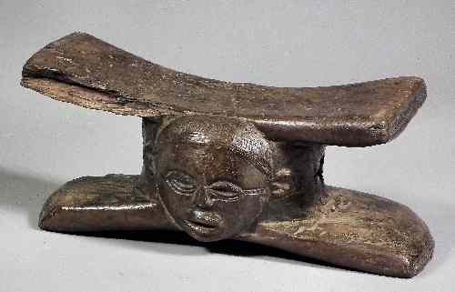 Appraisal: A Tschokwe Janus Head Rest Angola - Congo - Light