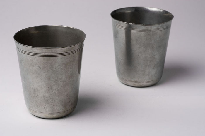 Appraisal: PAIR OF PEWTER BEAKERS ISRAEL TRASK - Beverly Massachusetts circa