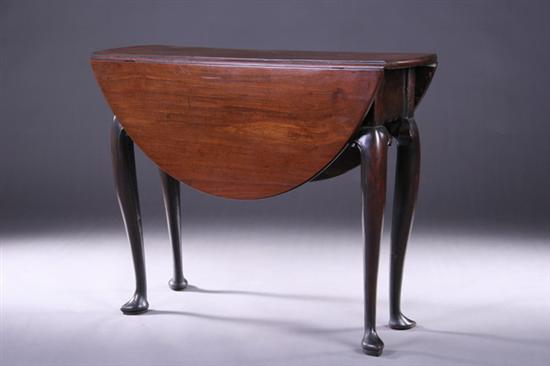 Appraisal: GEORGIAN WALNUT PEMBROKE TABLE th century with gate-leg action Oval