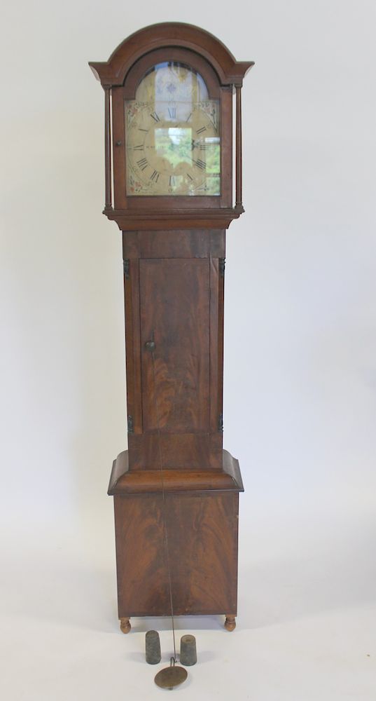 Appraisal: RILEY WHITING Tallcase Clock with Wood Works Signed on the