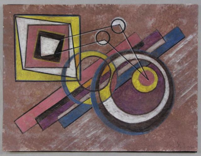 Appraisal: MEDUNETSKY Konstantin Attributed Abstract Oilor Gouache Paper Signed lower right