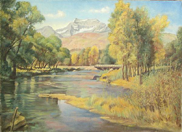 Appraisal: George Melville Smith American born Autumn river signed and dated