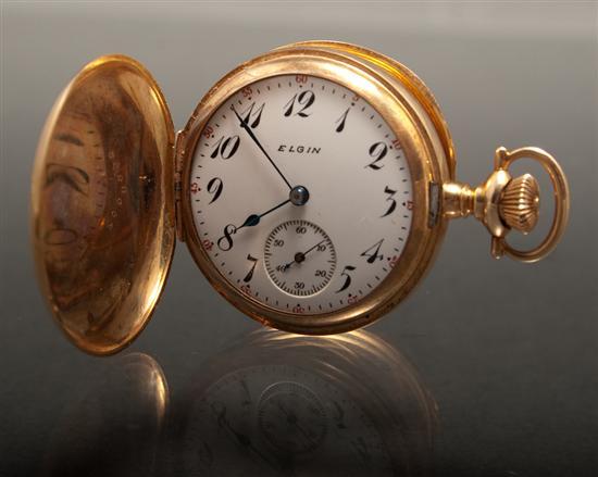 Appraisal: Lady's Elgin K yellow gold and diamond hunting-case pocket watch