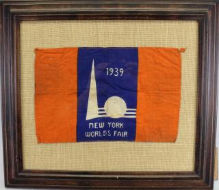 Appraisal: Framed New York World's Fair Flag Framed New York World's