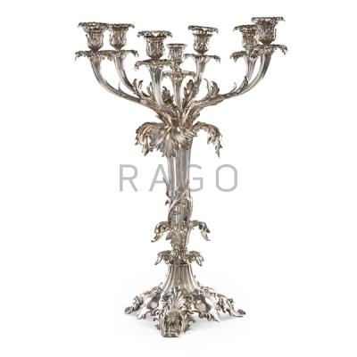 Appraisal: ELABORATE SILVER PLATE CANDELABRA Condition Report