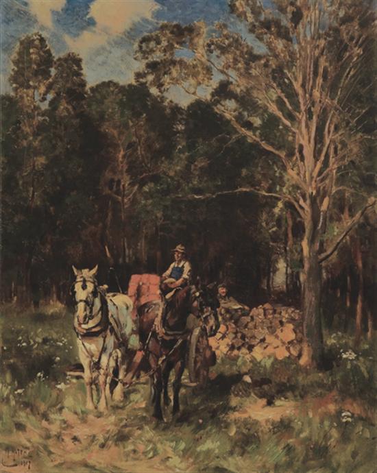 Appraisal: ALTEN MATHIAS JOSEPH American - Loading Wood oil on canvas