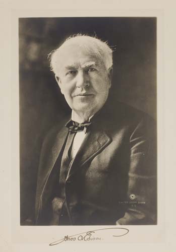 Appraisal: EDISON THOMAS A Photograph Signed Thos A Edison a portrtait