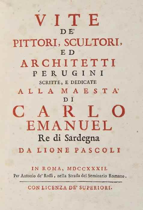 Appraisal: Pascoli Lione Vite de' Pittori Scultori ed Architetti Moderni vol