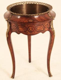 Appraisal: LOUIS XV STYLE BRONZE MOUNTED MARQUETRY INLAID JARDINIERE LOUIS XV