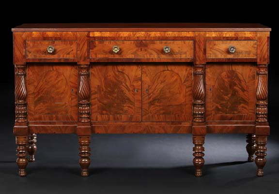 Appraisal: American Late Classical Mahogany and Cherry Sideboard second quarter th