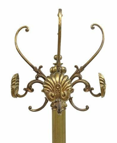 Appraisal: Italian gilt metal standing hall tree th c top with