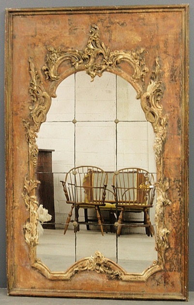 Appraisal: - Massive French Provincial style carved mirror h x w