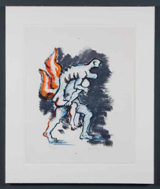 Appraisal: Jacques Lipschitz French - ''Two Men Running from Fire'' color