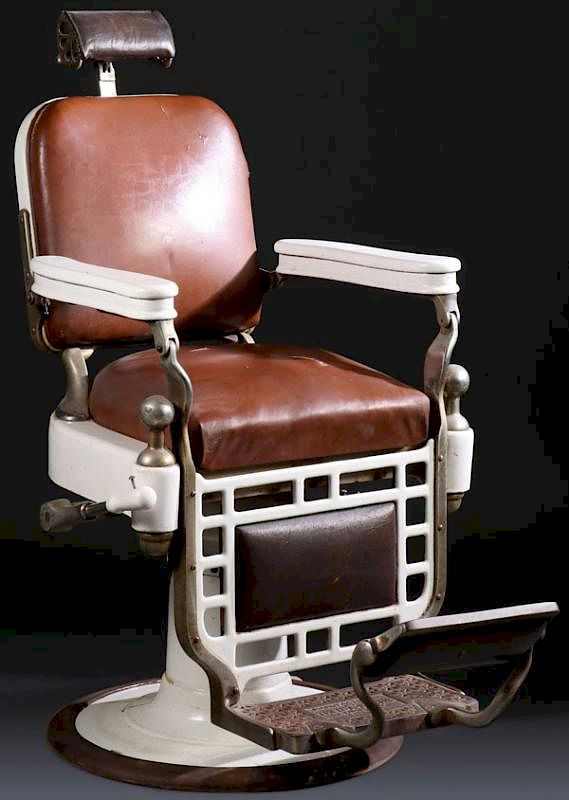 Appraisal: A GOOD KOCHS PORCELAIN AND NICKLE BARBERS CHAIR A GOOD