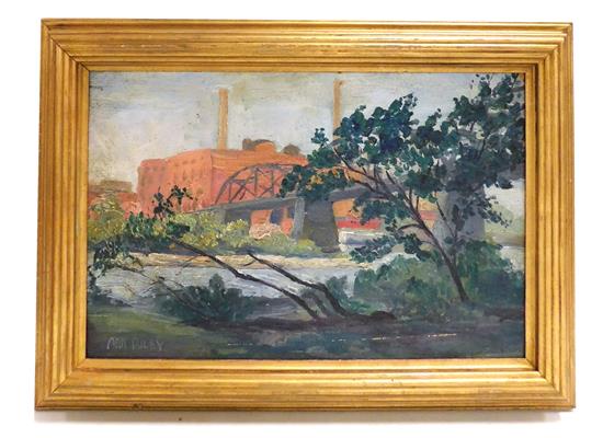 Appraisal: Ann Riley American th C Allentown Factories - Hamilton Street