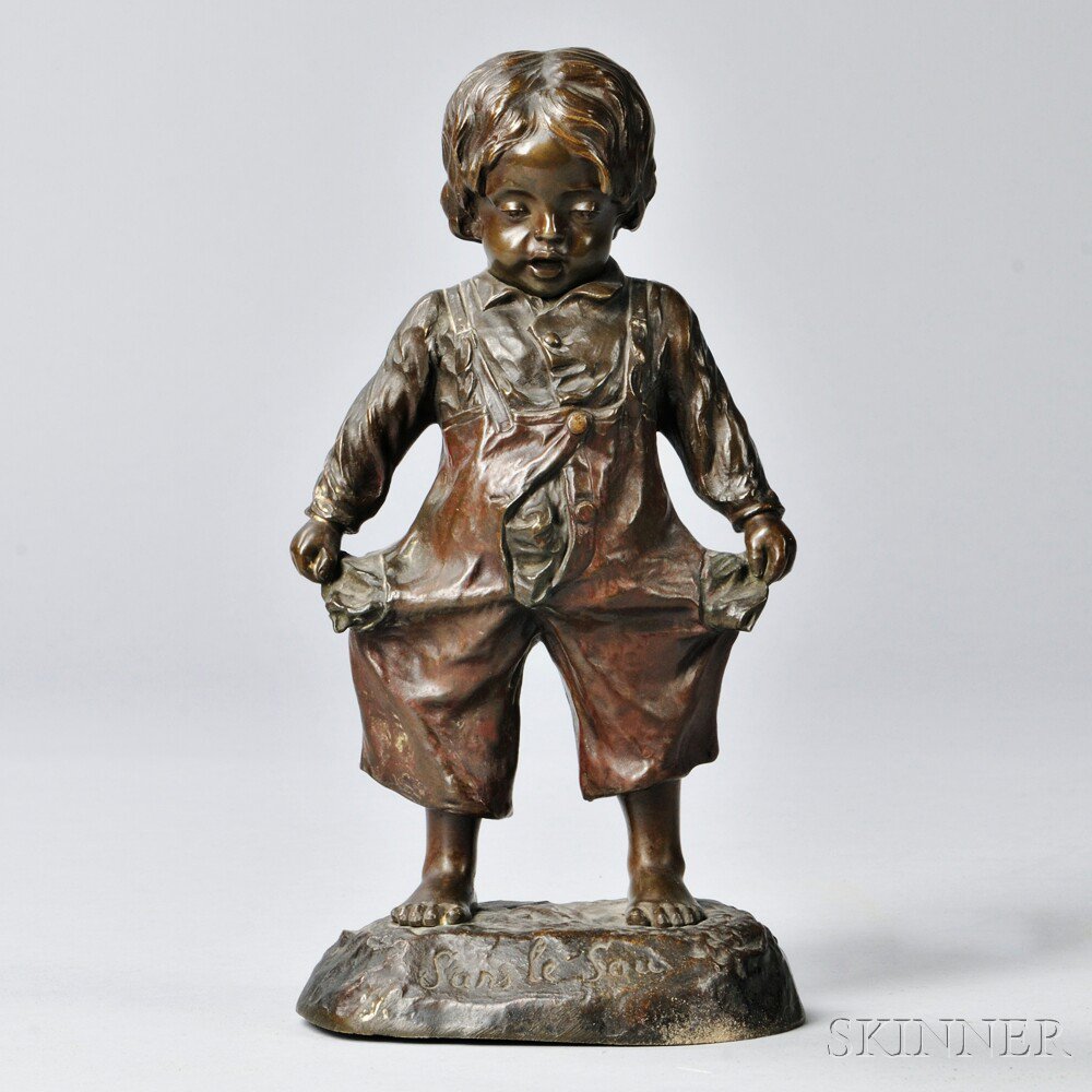 Appraisal: Bronze Figure of a Boy France late th early th