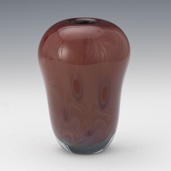 Appraisal: MARK PEISER AMERICAN B x Organic cased glass vase with