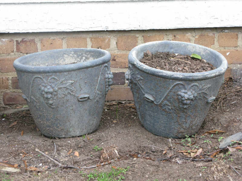 Appraisal: Two Cast Concrete Planters Medium Size with grape clusters