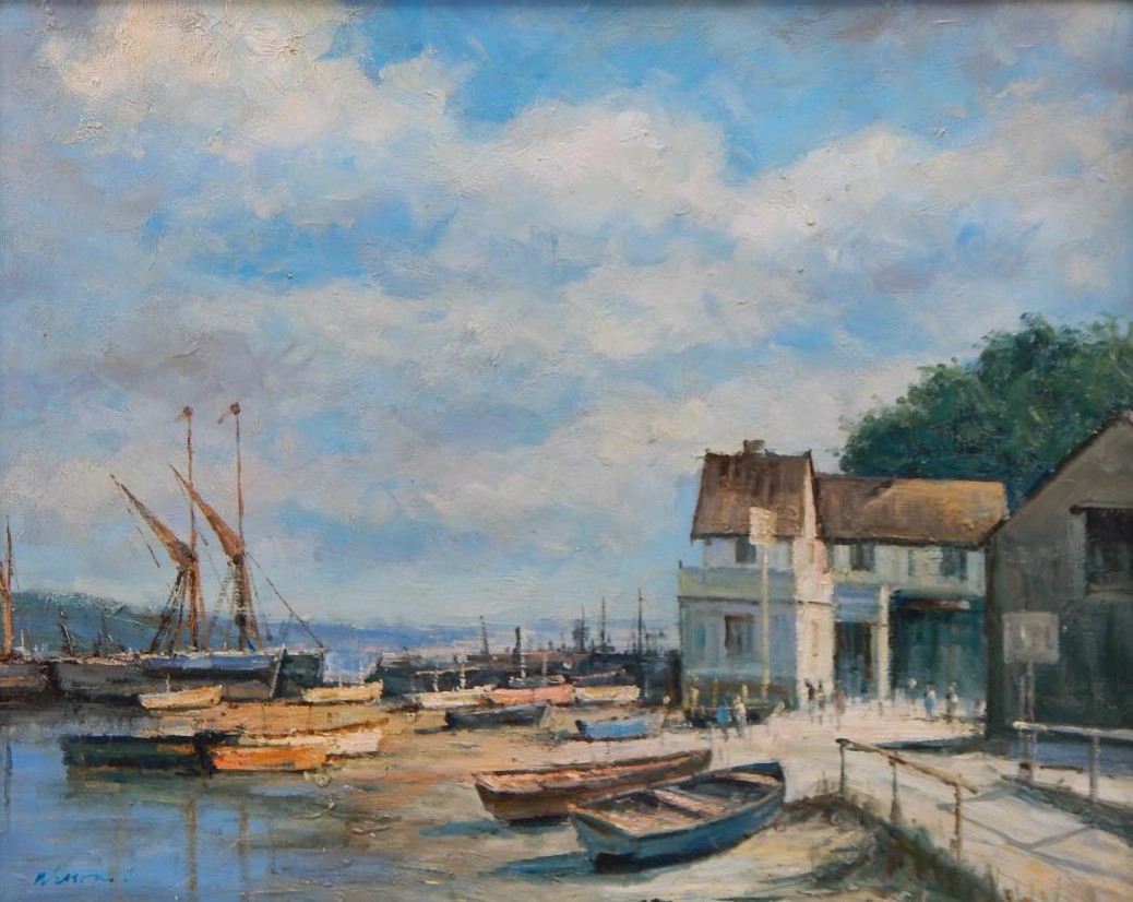 Appraisal: Edward Wesson - Bosham Boatyard oil on board signed cm