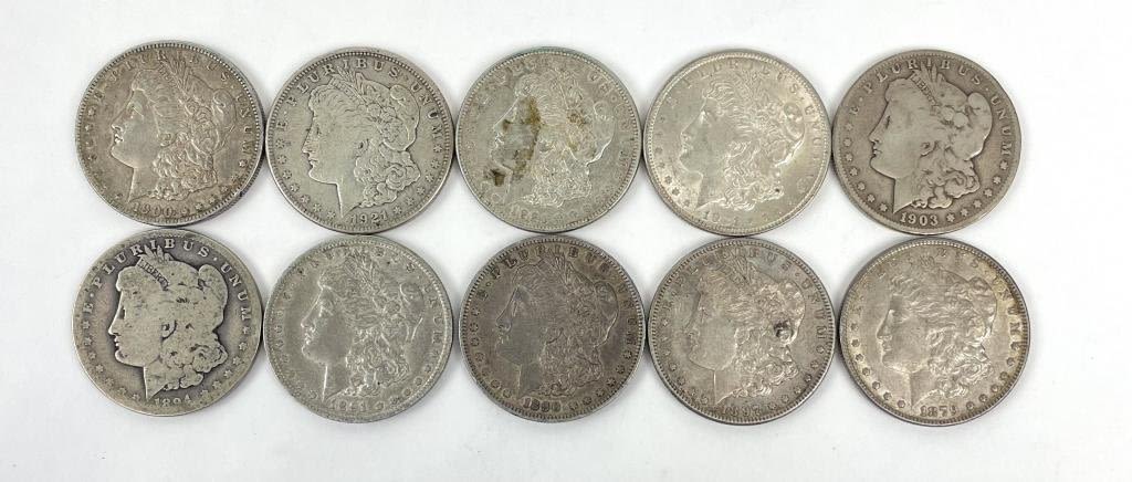 Appraisal: US Morgan Silver Dollars w Better Dates -S -S -O