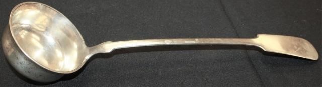 Appraisal: TH CENTURY SILVER LADLE LONG BOWL DIAMETER OZT MARKS ARE