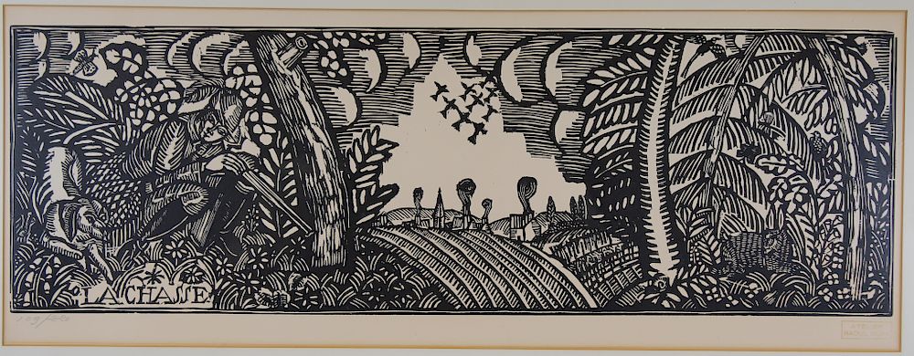 Appraisal: Raoul Dufy Woodcut La Chasse Raoul Dufy Woodcut La Chasse