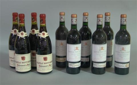 Appraisal: TEN BOTTLES OF MIXED RED WINE Includes four bottles of