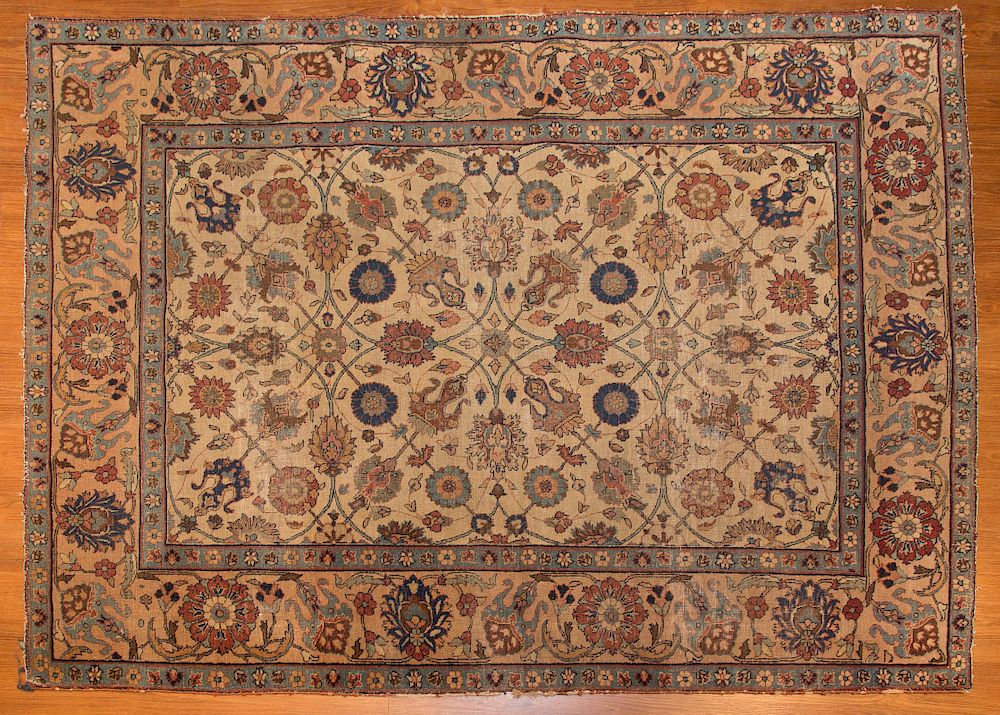 Appraisal: Antique Tabriz Rug approx x Persia circa Condition Worn