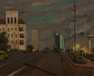 Appraisal: Stephen Etnier ''Wilshire Blvd '' signed and dated lower right