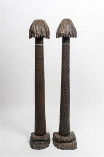 Appraisal: A Pair of Carved Wood Models of Palm Trees Height