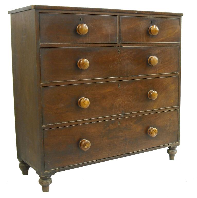 Appraisal: Victorian mahogany chest of two short over three long drawers