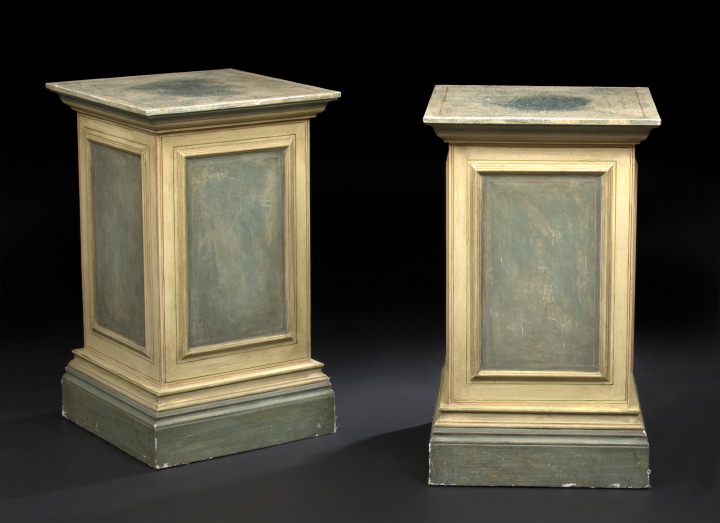 Appraisal: Pair of Polychromed Wooden Pedestals in the neoclassical taste of