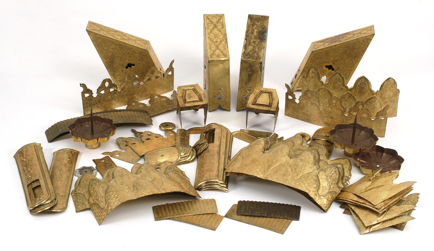 Appraisal: LARGE COLLECTION OF GILT-COPPER FURNITURE EMBELLISHMENTS Taisho PeriodIn various forms