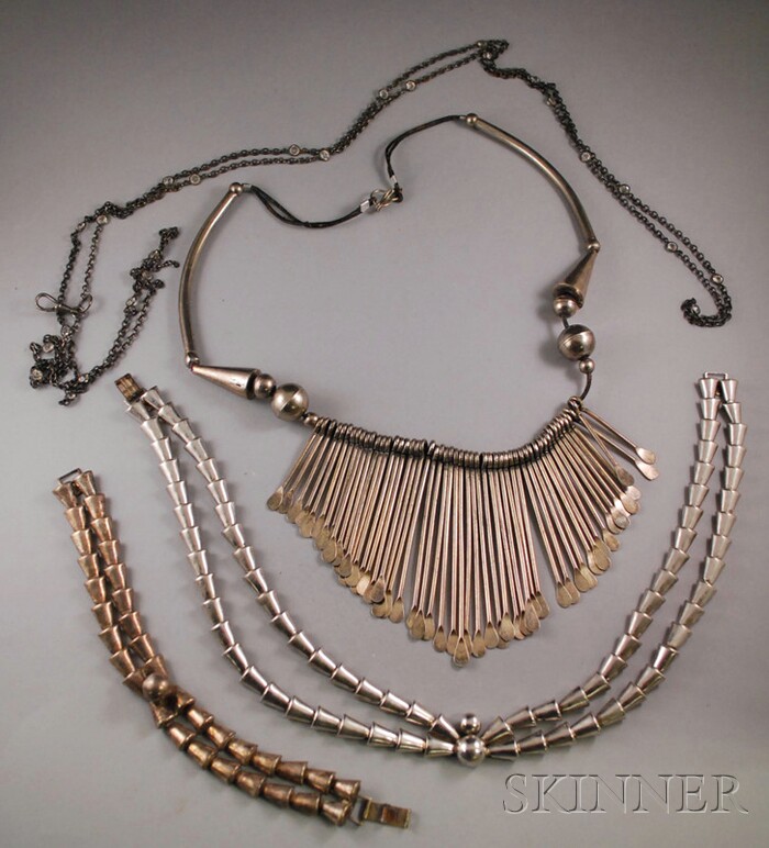 Appraisal: Small Group of Jewelry a sterling silver necklace and matching