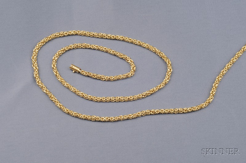 Appraisal: kt Gold Necklace designed as a rope dwt lg in