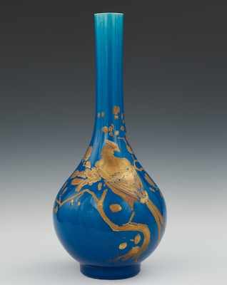 Appraisal: A Chinese Turquoise Gilt Painted Vase Very impressive bright blue