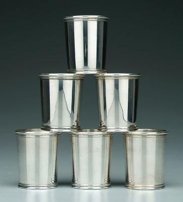 Appraisal: Six Presidential sterling julep cups round with tapered sides beaded